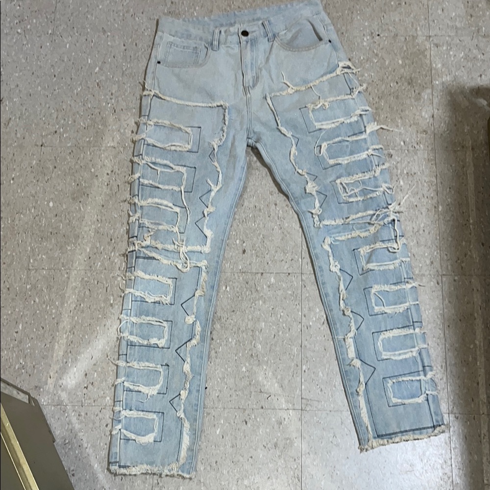 Distressed Light Blue Men's Jeans